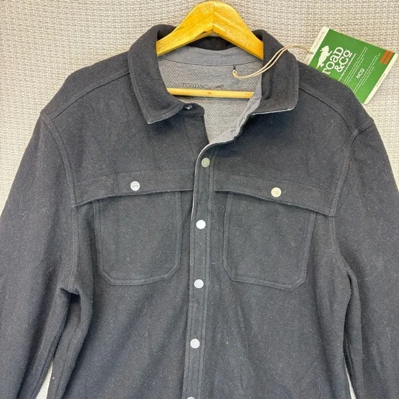 NWT Toad & Co. Men's Kennicott Wool Blend Button Up Shirt Jacket Black Sz Large